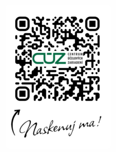 QE kód určený pre skenovanie telefónom. Výsledkom je zobrazenie Facebookovej stránky CUZ.