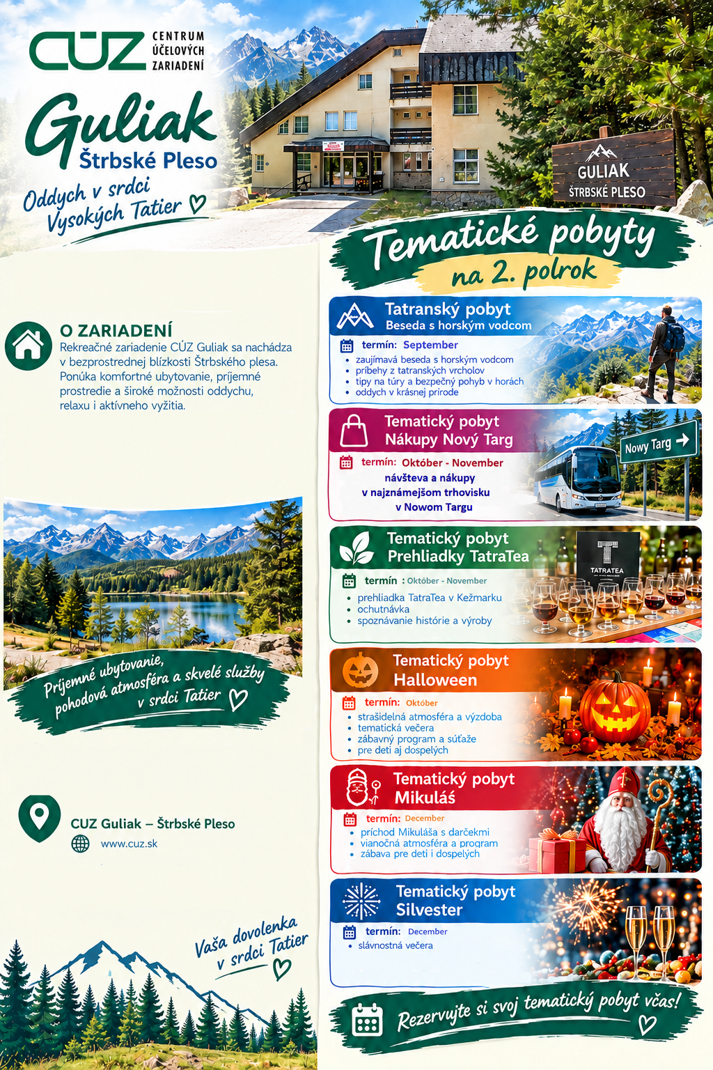 PLAGÁT TEMATICKÝCH POBYTOV V GULIAKU - ŠTRBSKÉ PLESO.